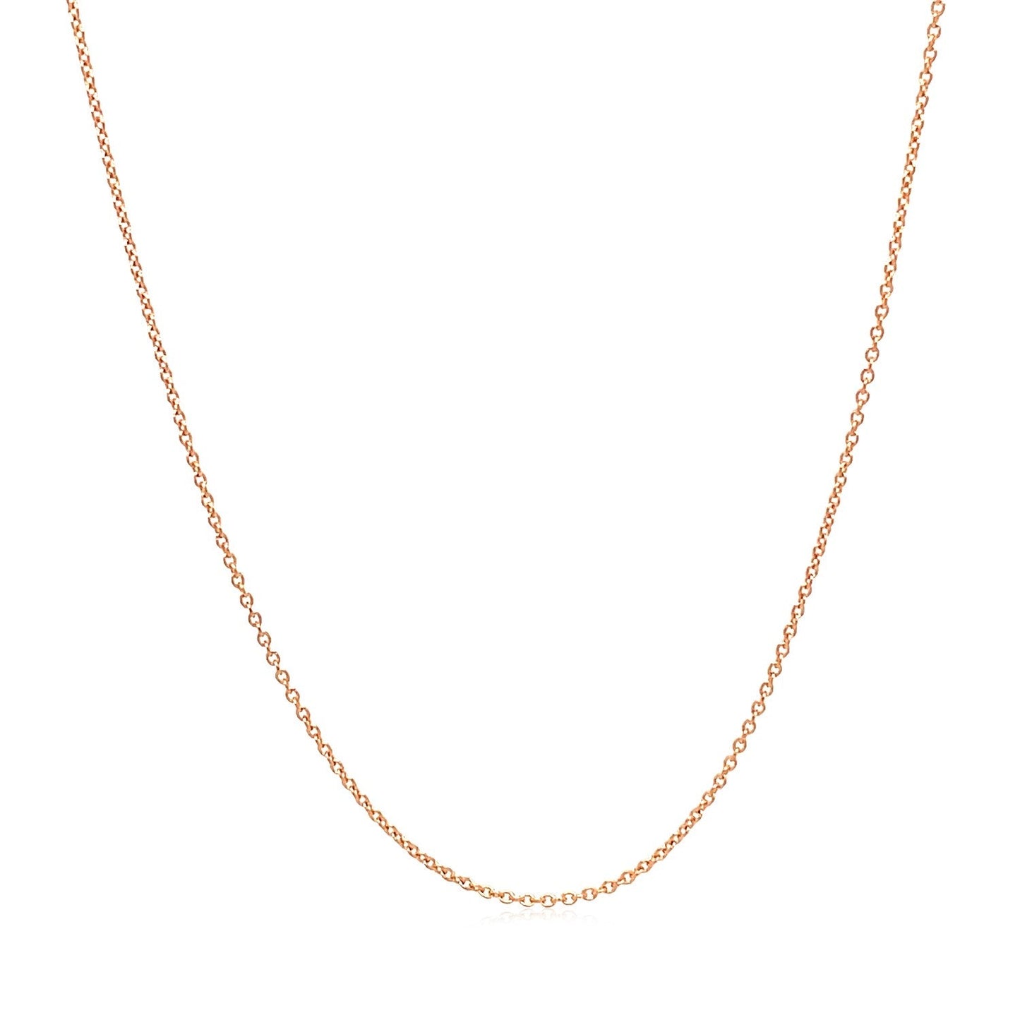 14K Pink Gold Oval Cable Link Chain 0.6Mm