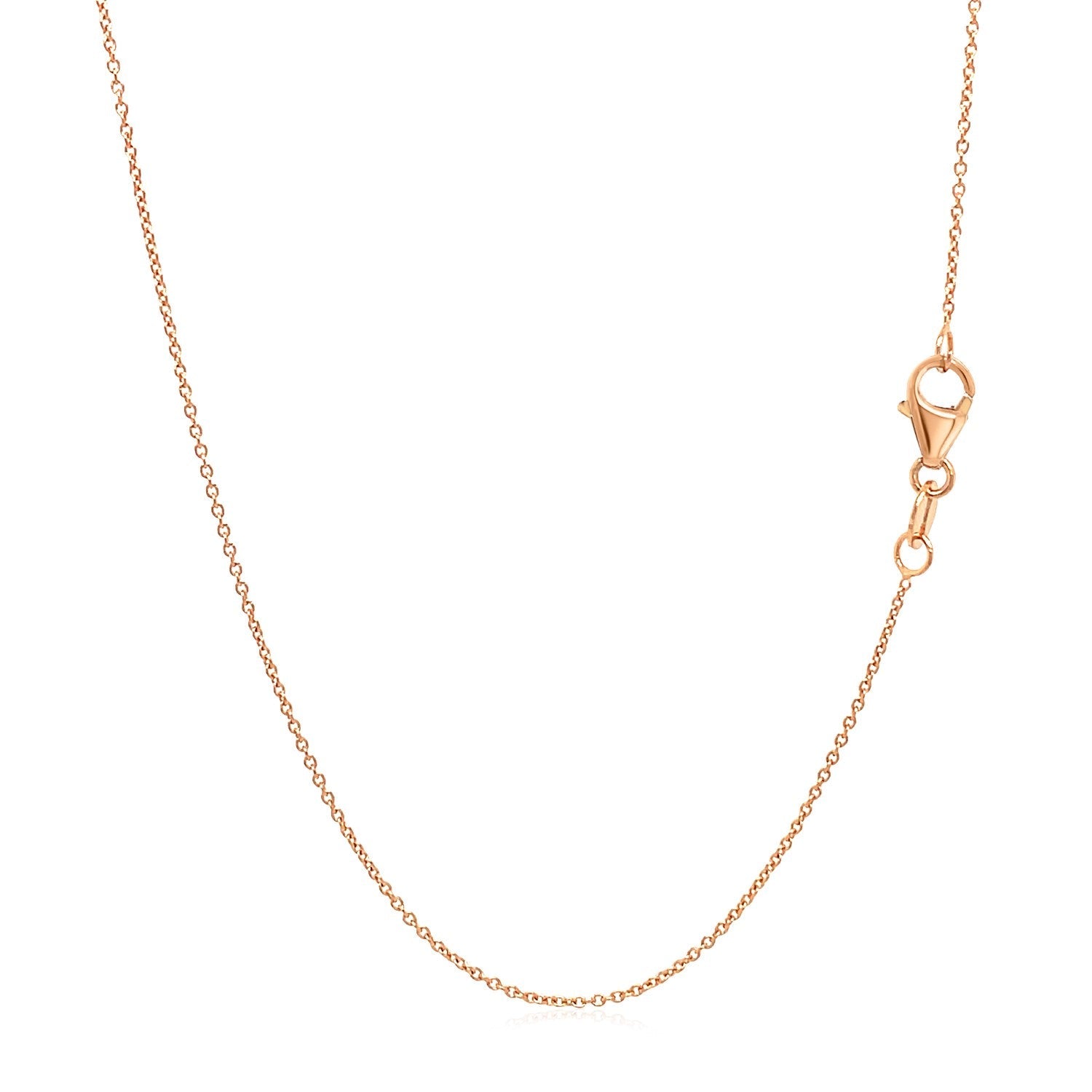 14K Pink Gold Oval Cable Link Chain 0.6Mm