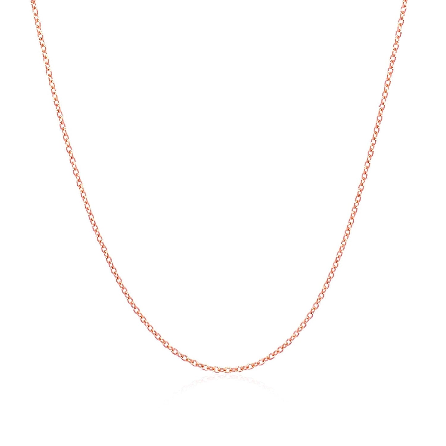 14K Pink Gold Oval Cable Link Chain 0.7Mm