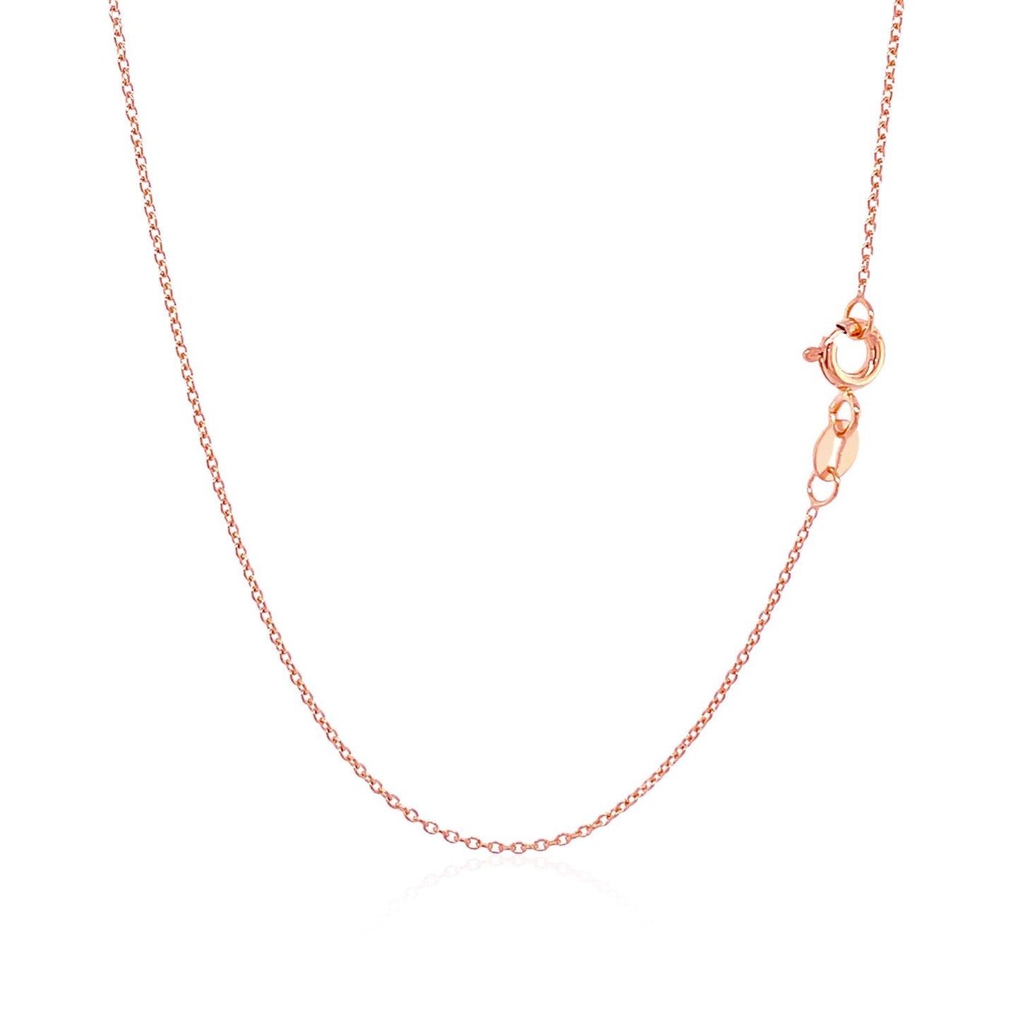 14K Pink Gold Oval Cable Link Chain 0.7Mm