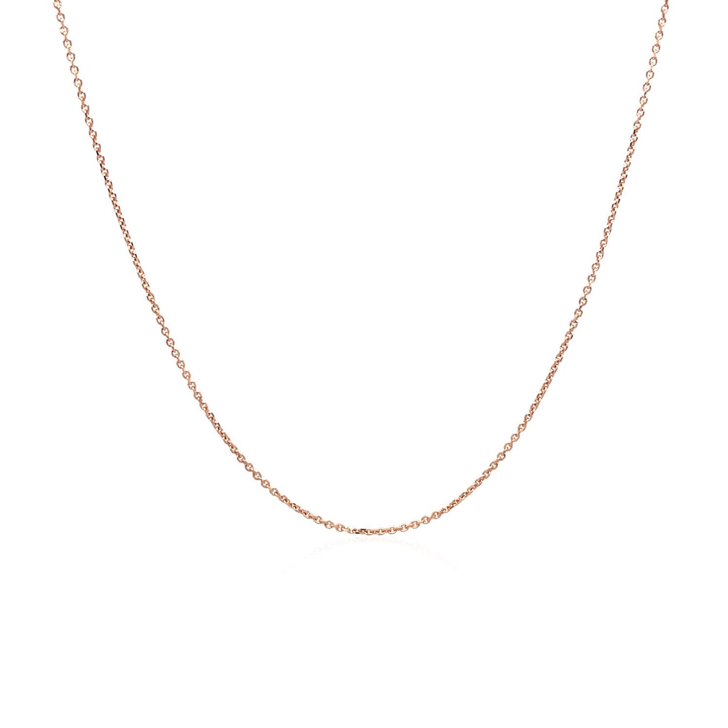 14K Rose Gold Cable Link Chain 0.5Mm