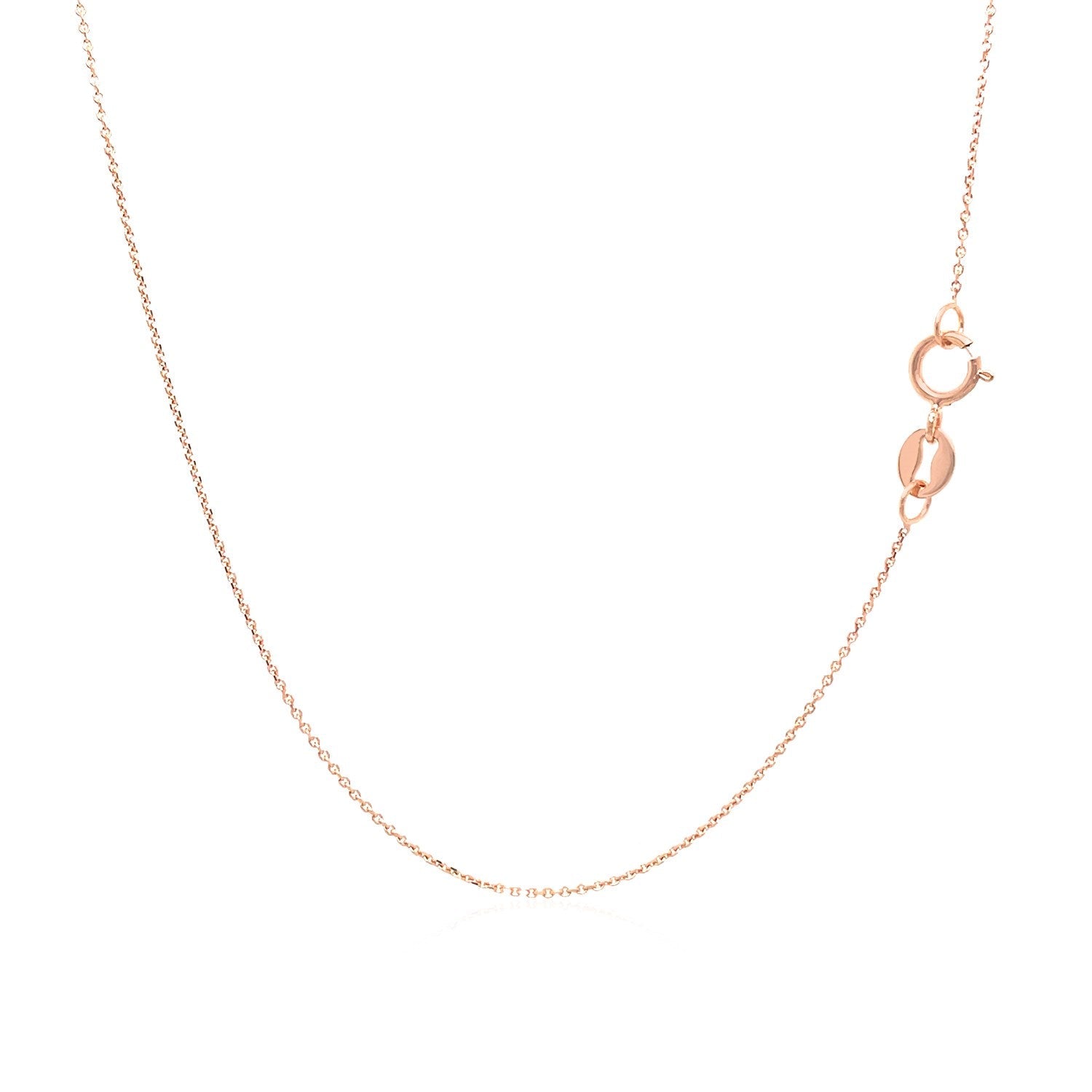 14K Rose Gold Cable Link Chain 0.5Mm