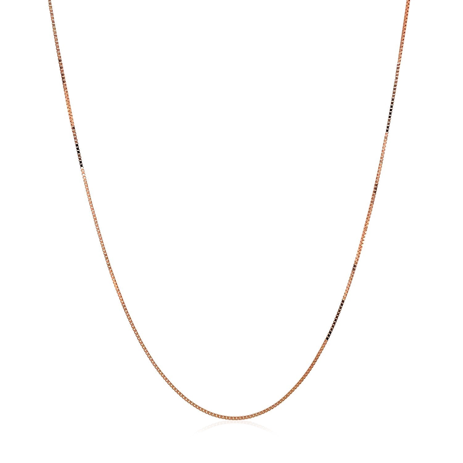 14K Rose Gold Classic Box Chain 0.45Mm