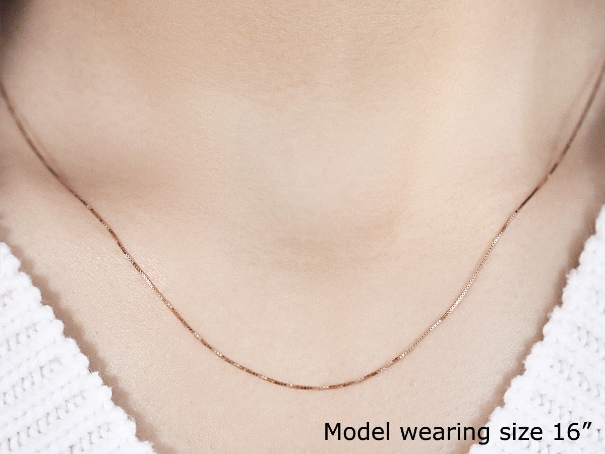 14K Rose Gold Classic Box Chain 0.45Mm