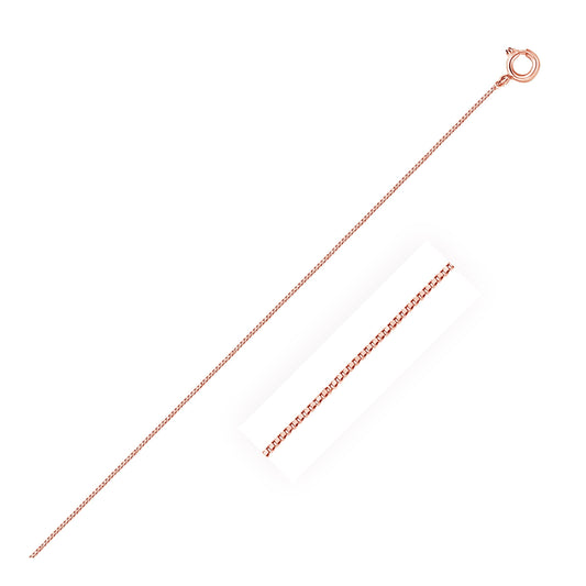 14K Rose Gold Classic Box Chain 0.45Mm