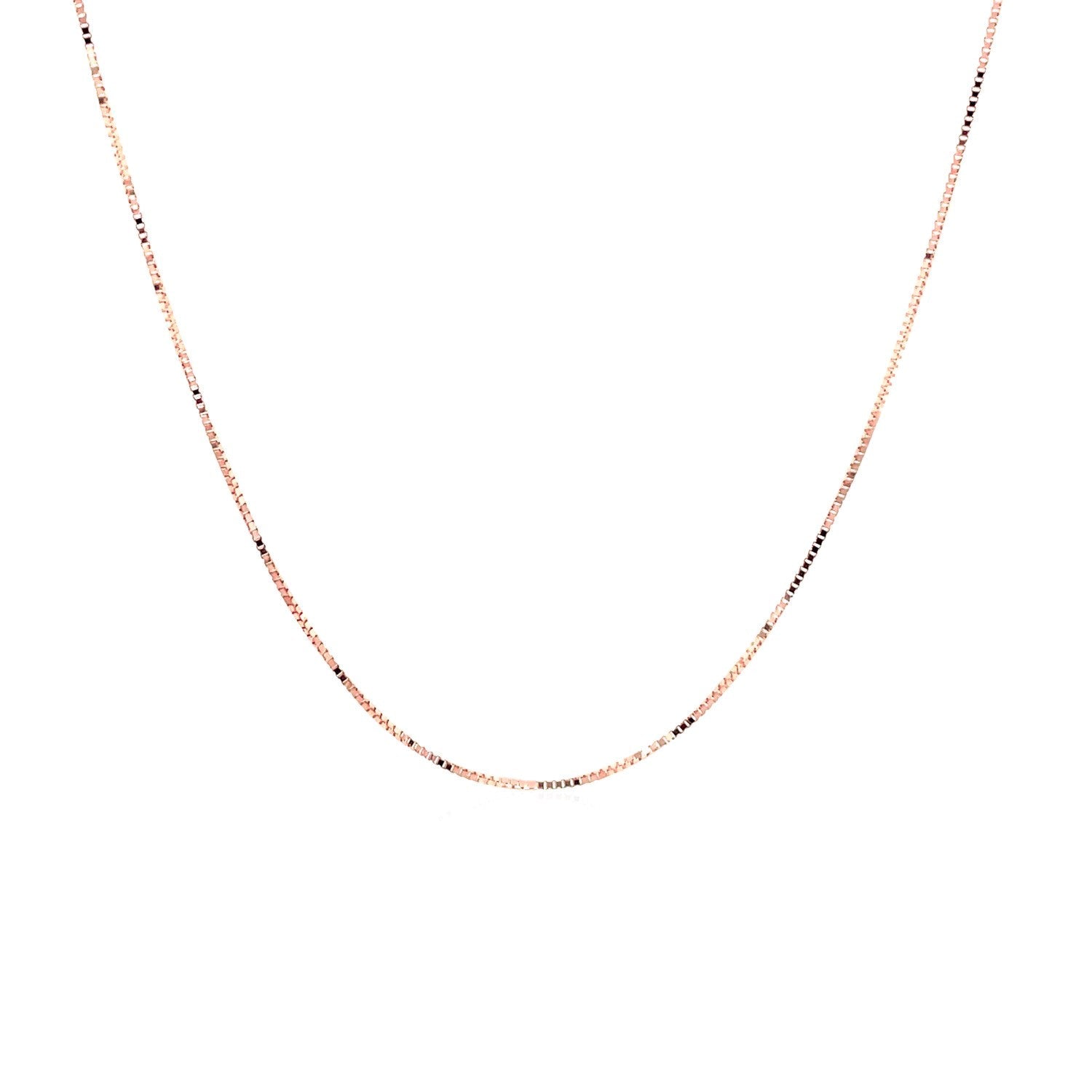 14K Rose Gold Classic Box Chain 0.4Mm