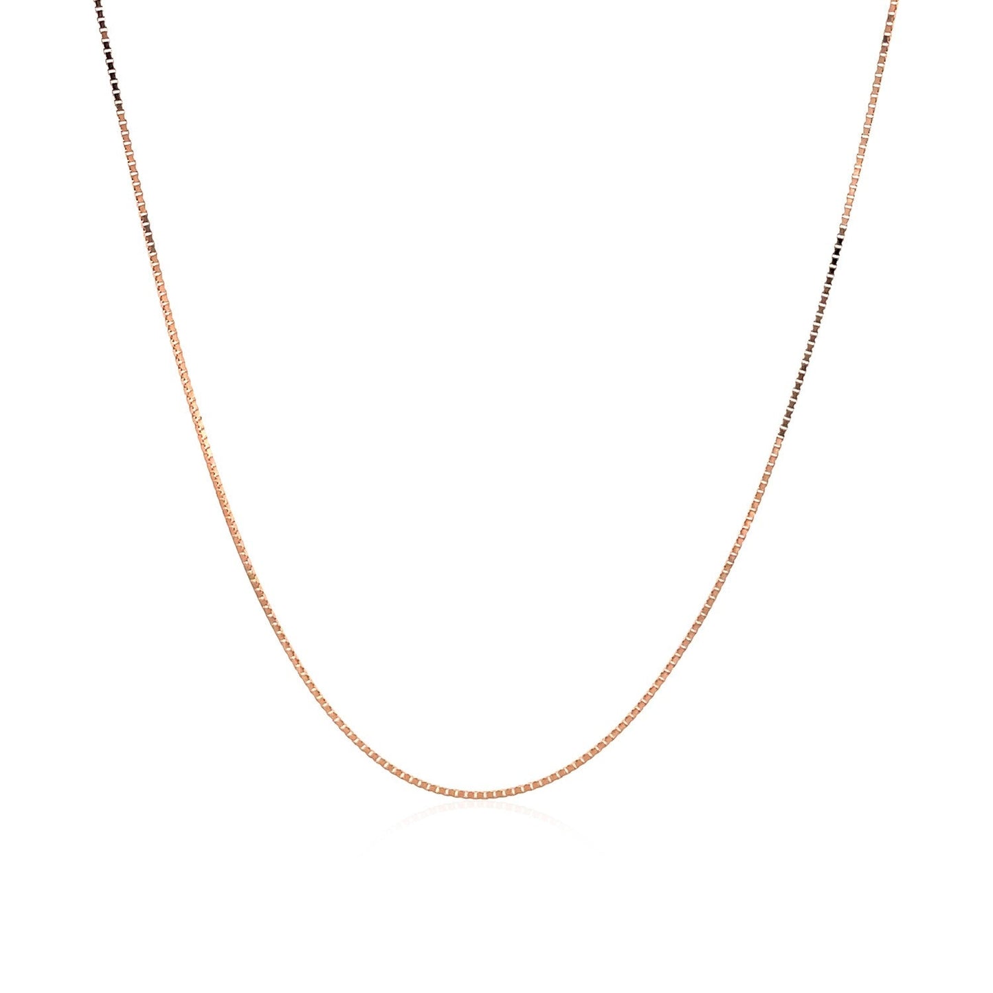 14K Rose Gold Classic Box Chain 0.6Mm