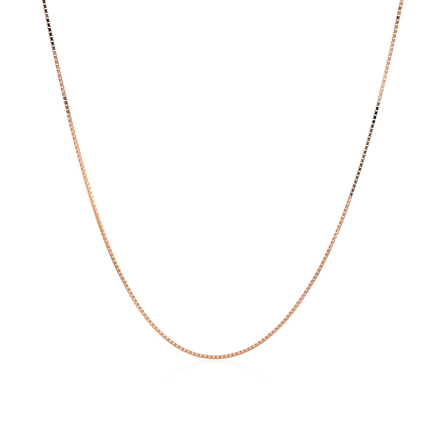 14K Rose Gold Classic Box Chain 0.6Mm