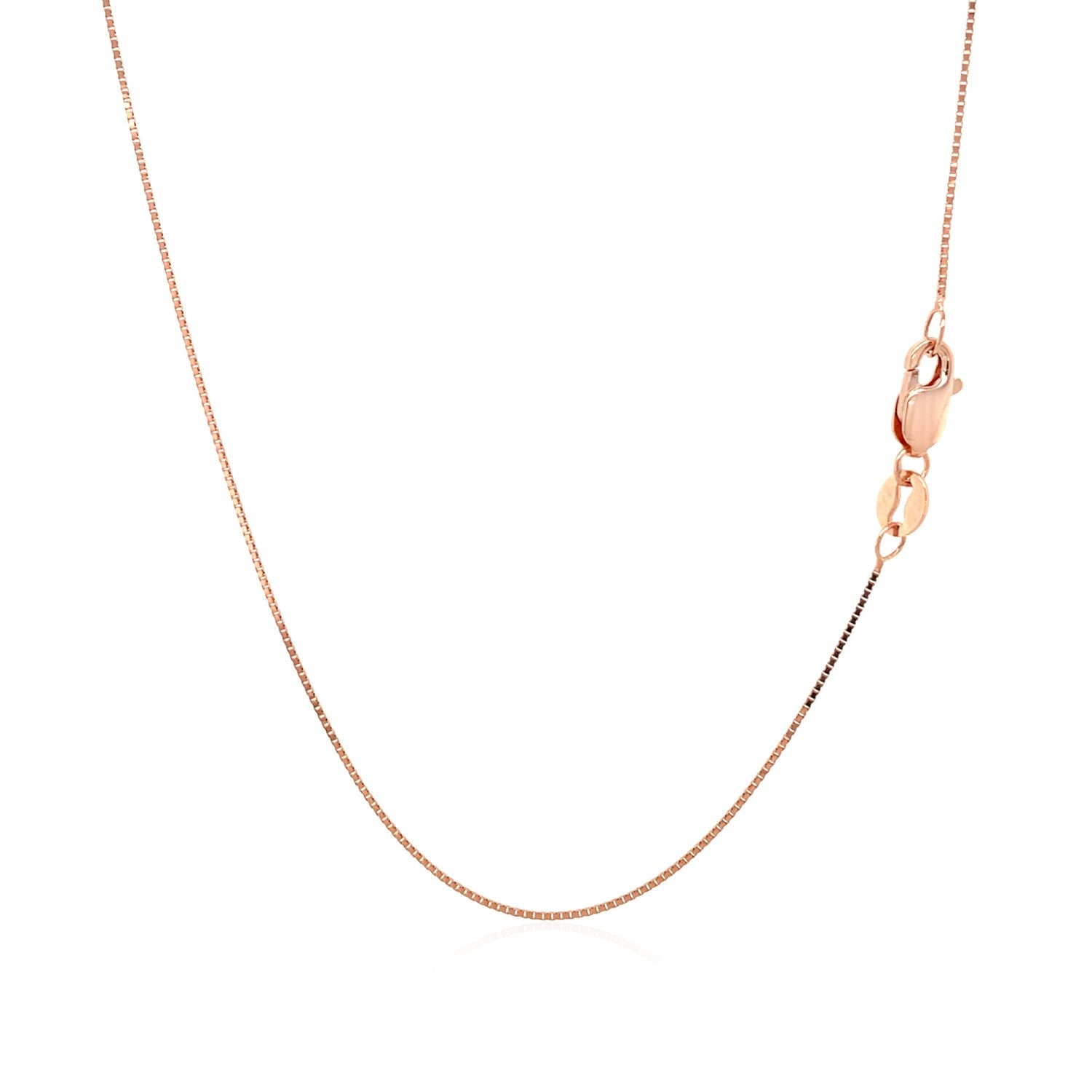 14K Rose Gold Classic Box Chain 0.6Mm