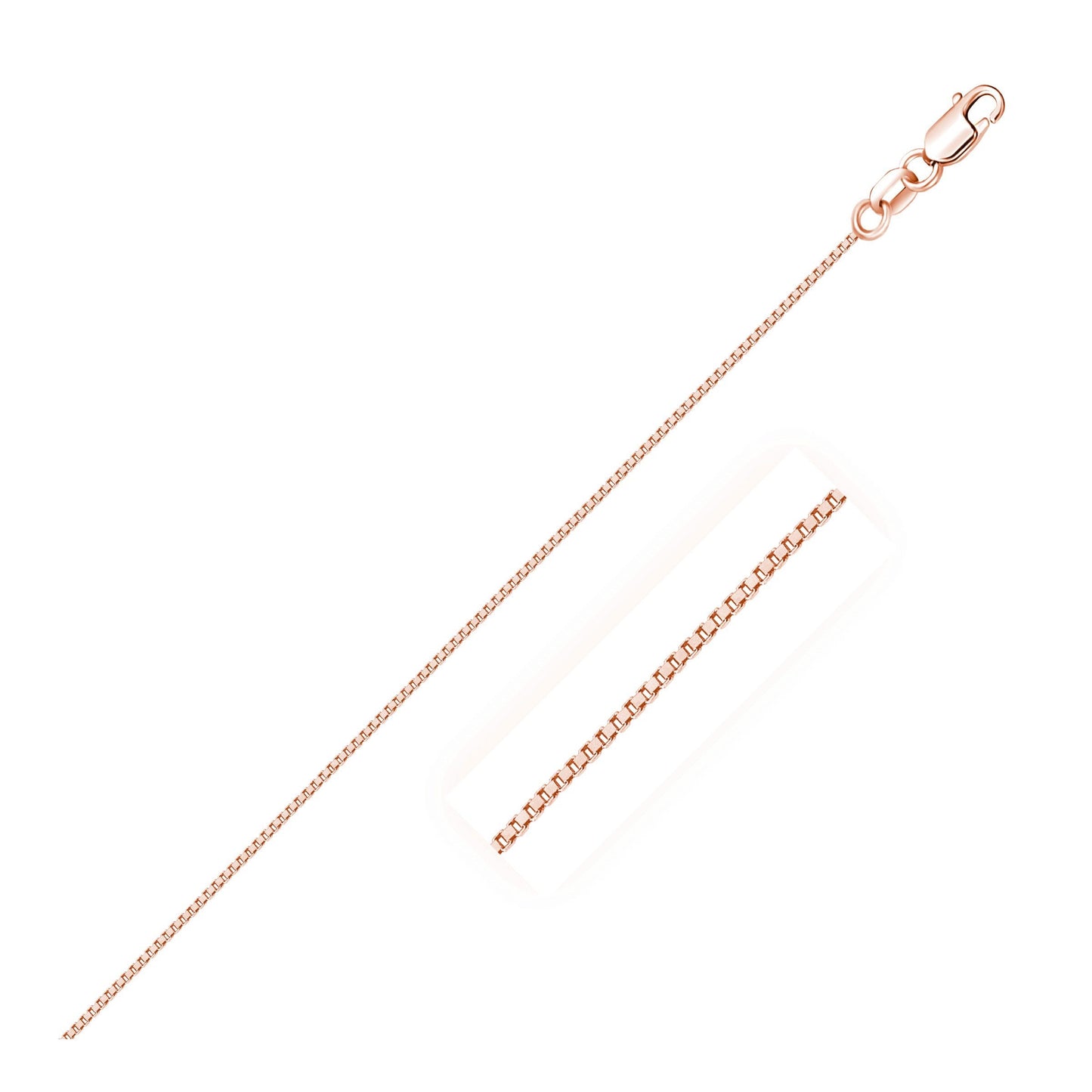 14K Rose Gold Classic Box Chain 0.6Mm