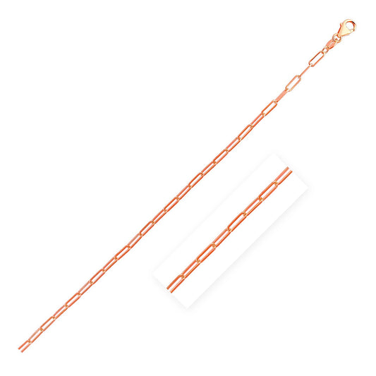 14K Rose Gold Delicate Paperclip Chain (2.1Mm)