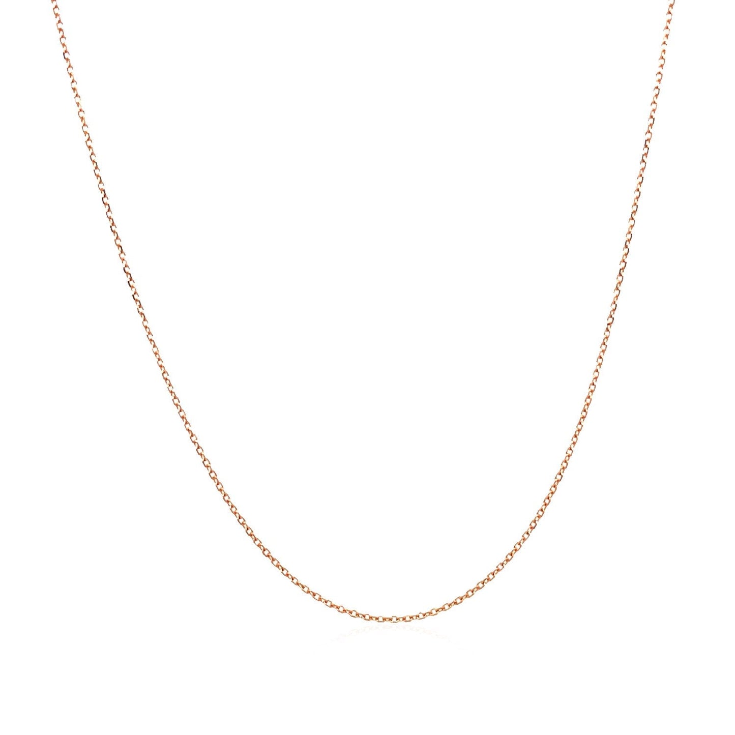 14K Rose Gold Diamond Cut Cable Link Chain 0.7Mm