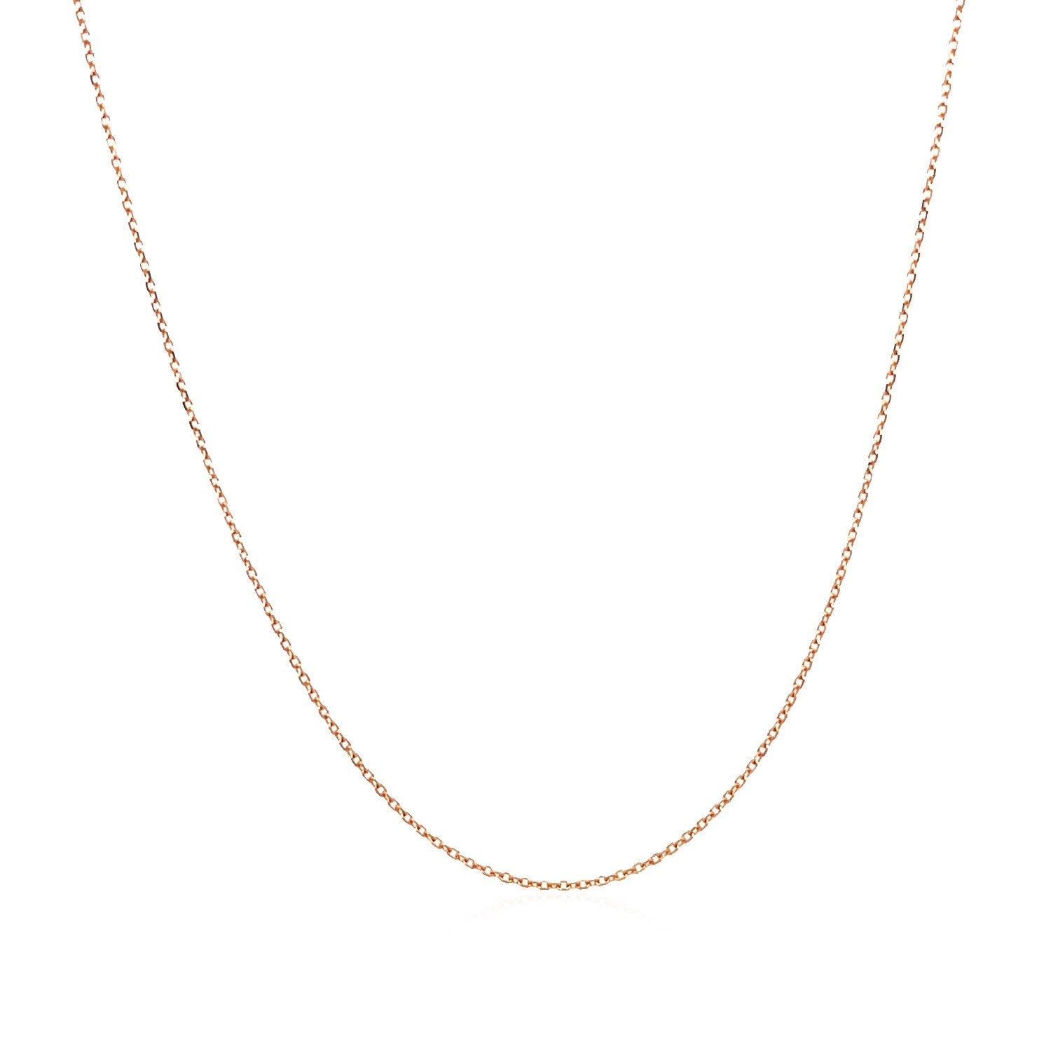 14K Rose Gold Diamond Cut Cable Link Chain 0.7Mm