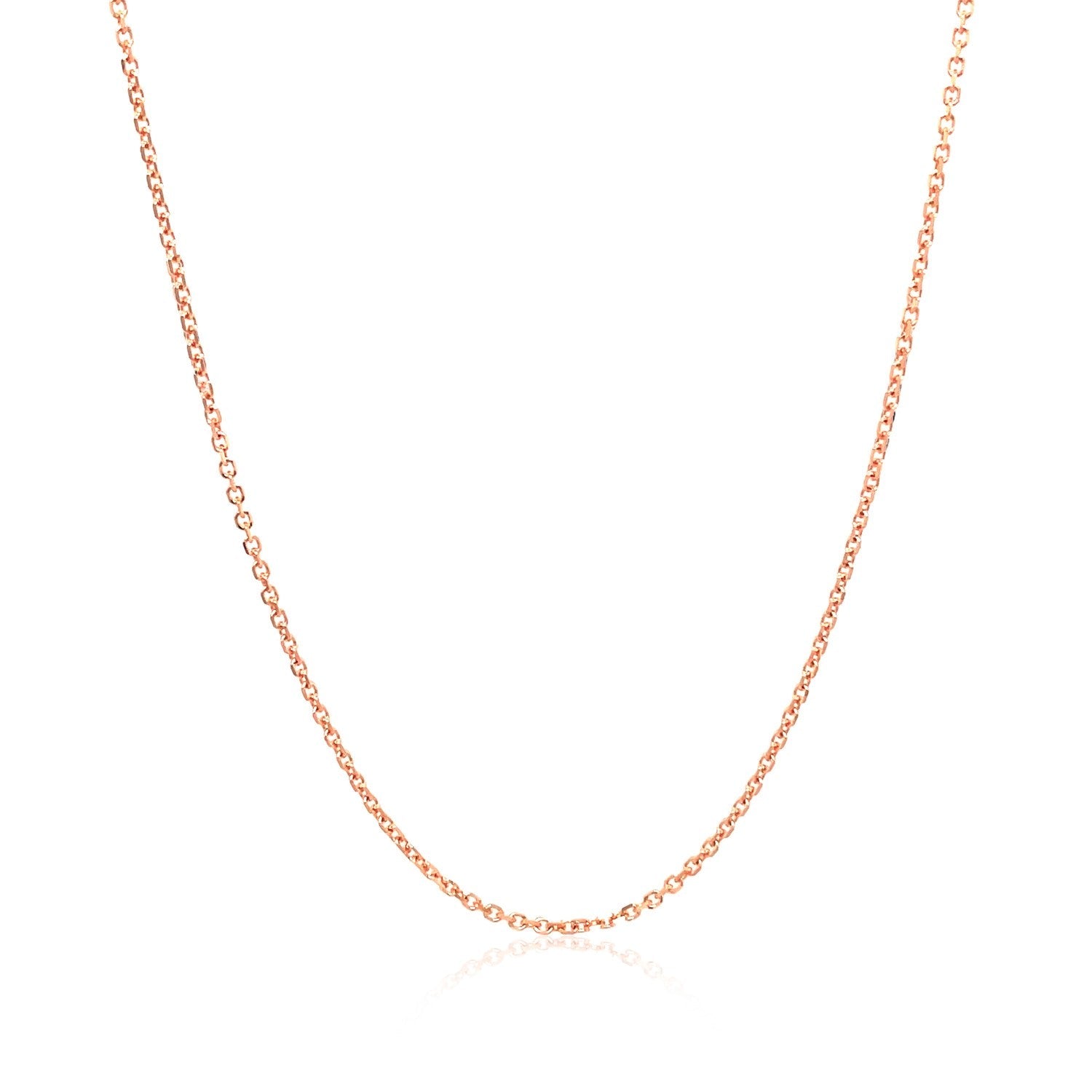 14K Rose Gold Diamond Cut Cable Link Chain 1.1Mm