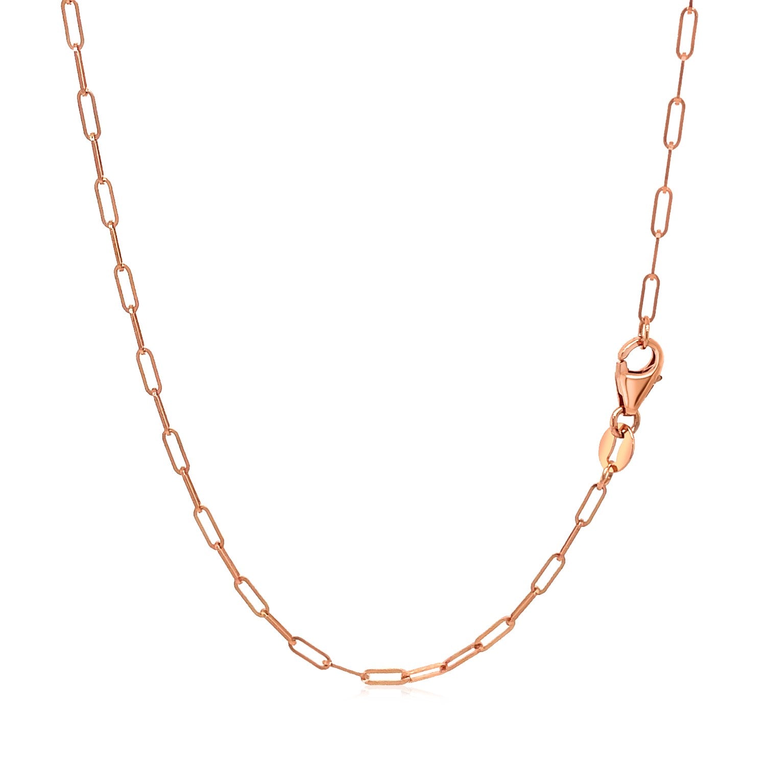 14K Rose Gold Fine Paperclip Chain (1.5Mm)