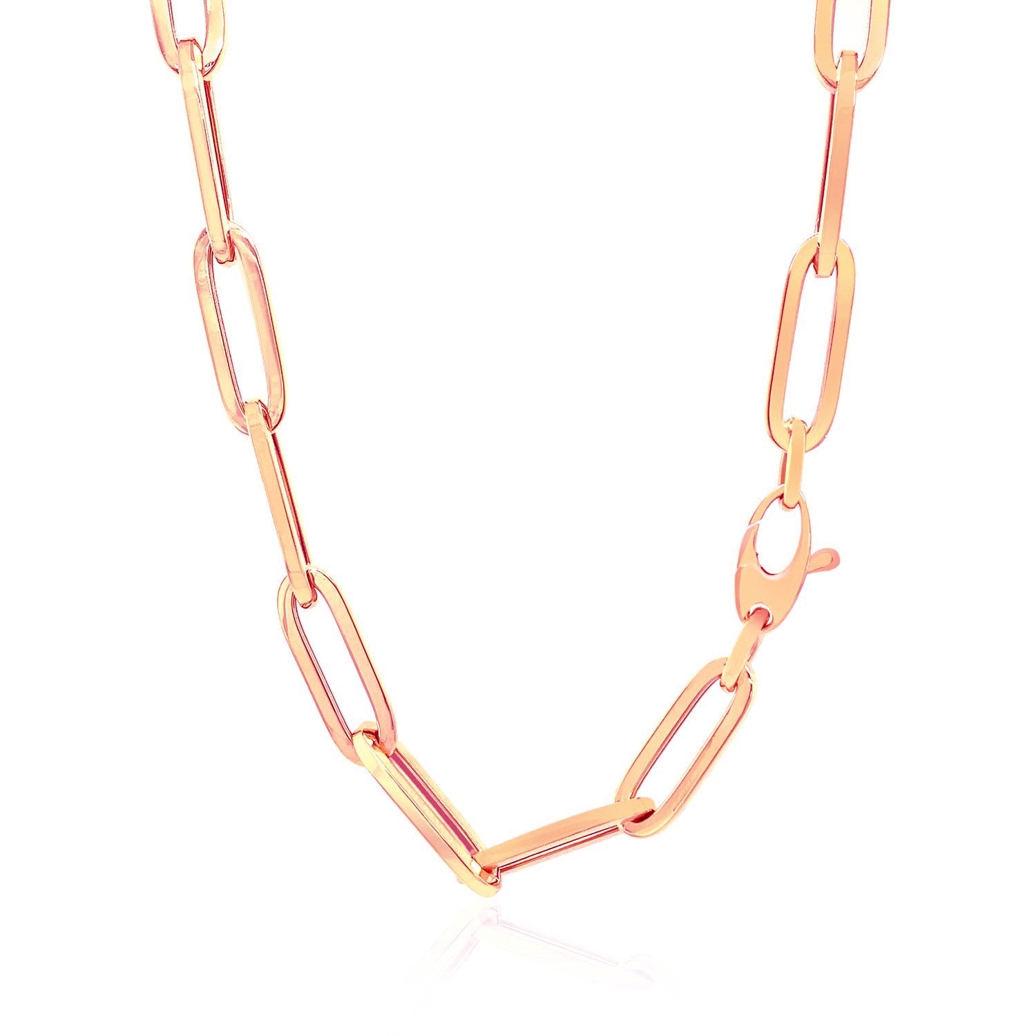 14K Rose Gold Wide Paperclip Chain (6.1Mm)