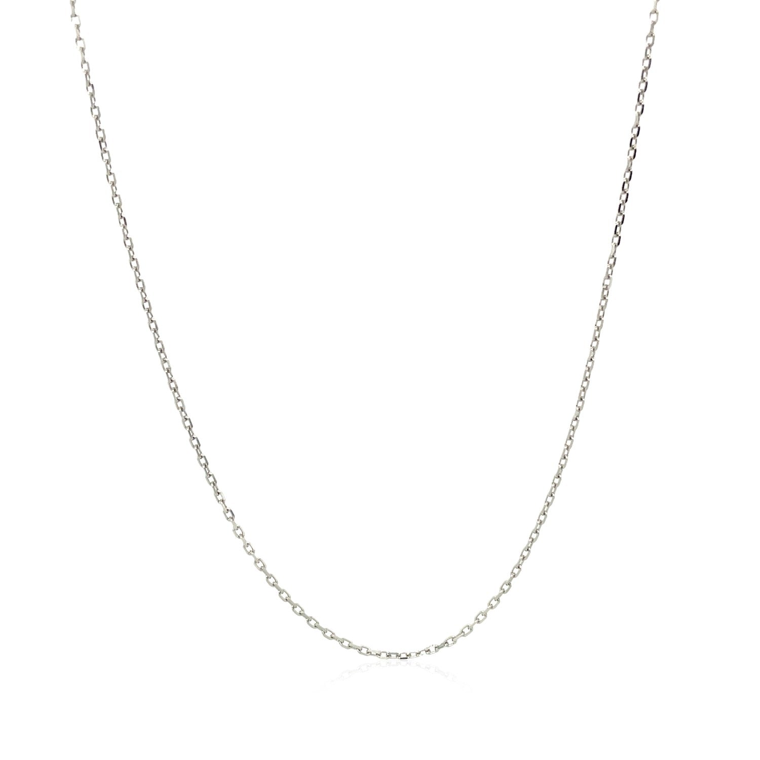 14K White Diamond Cut Cable Link Chain 0.8Mm