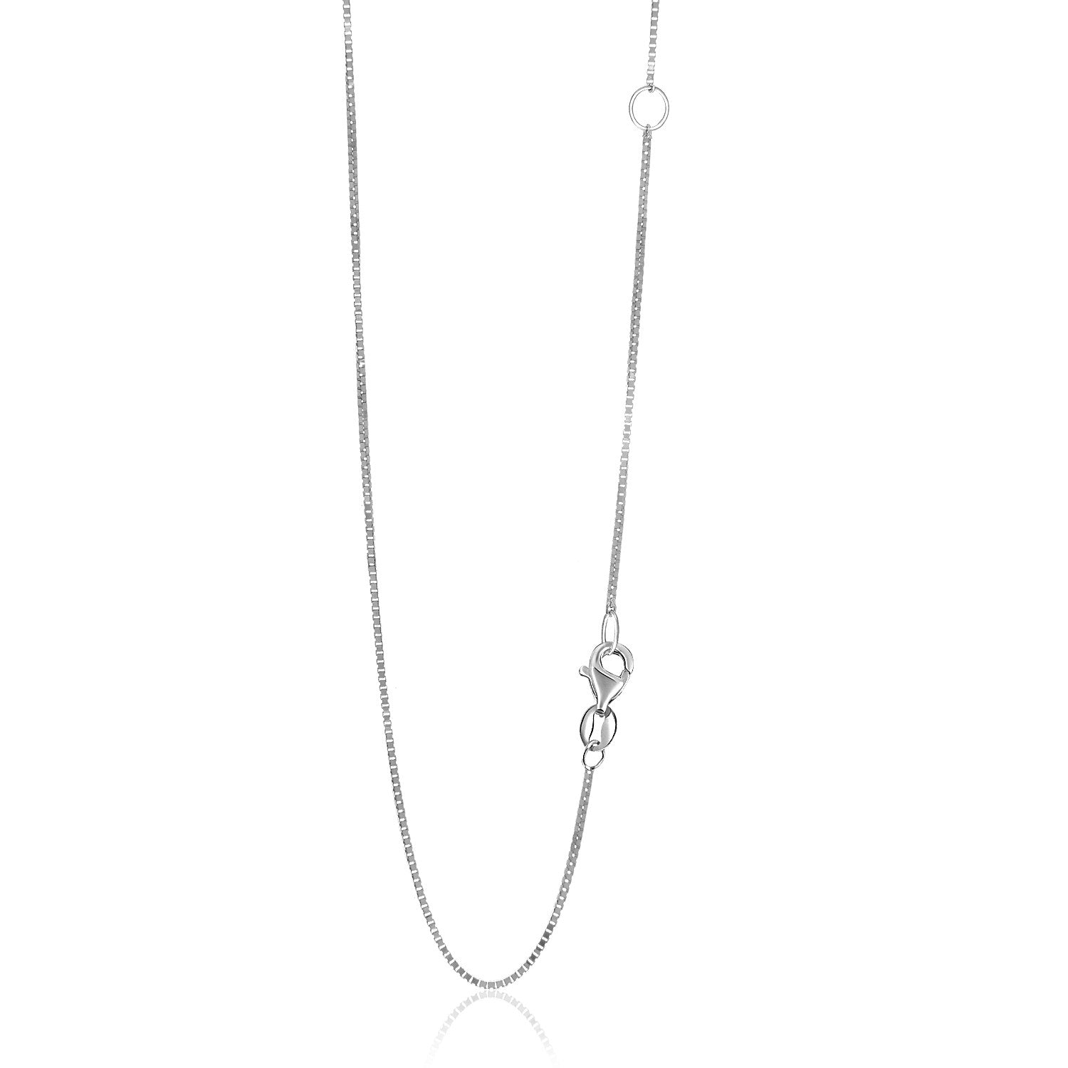 14K White Gold Adjustable Box Chain 0.8Mm