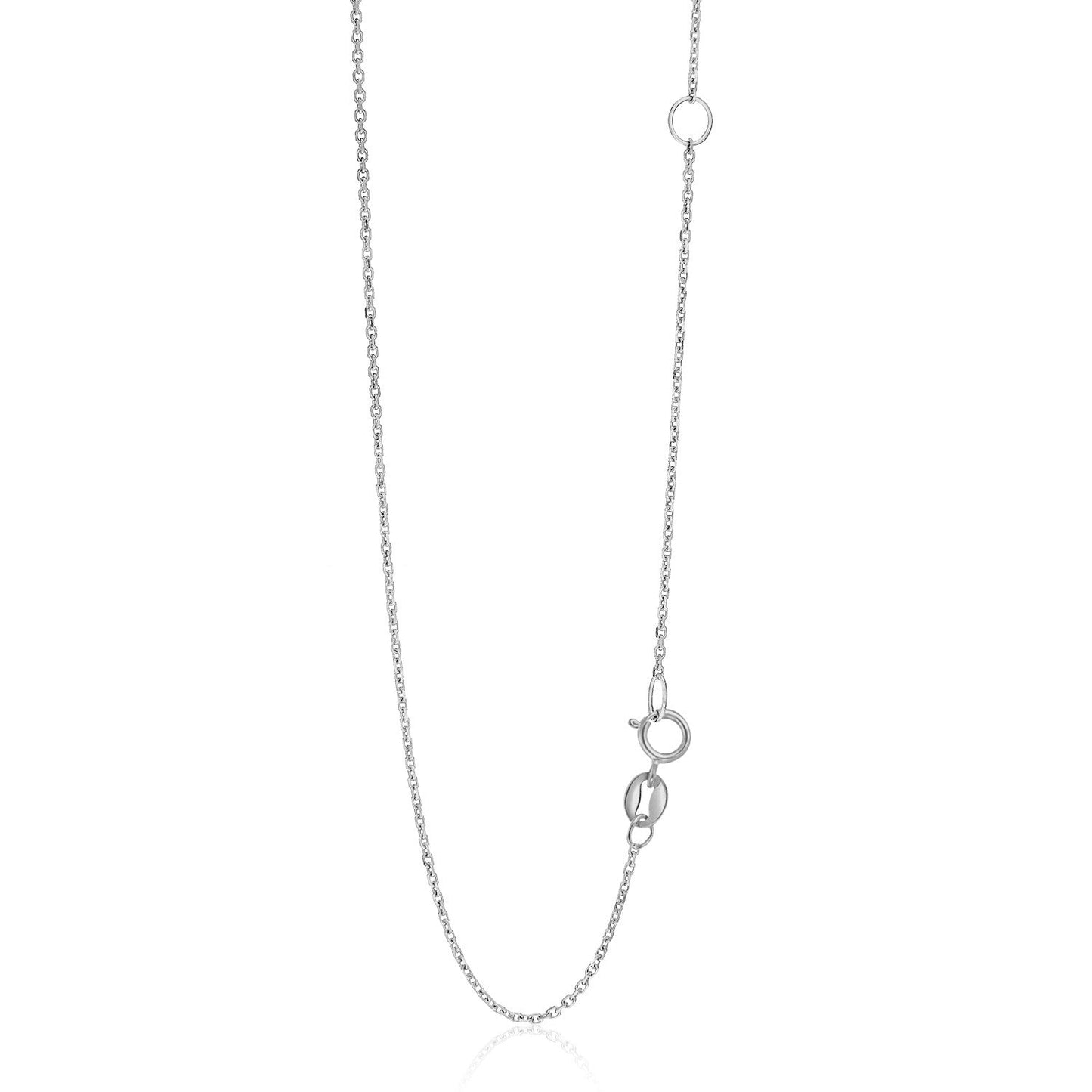 14K White Gold Adjustable Cable Chain 1.1Mm