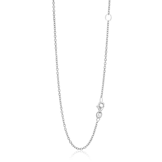 14K White Gold Adjustable Cable Chain 1.5Mm